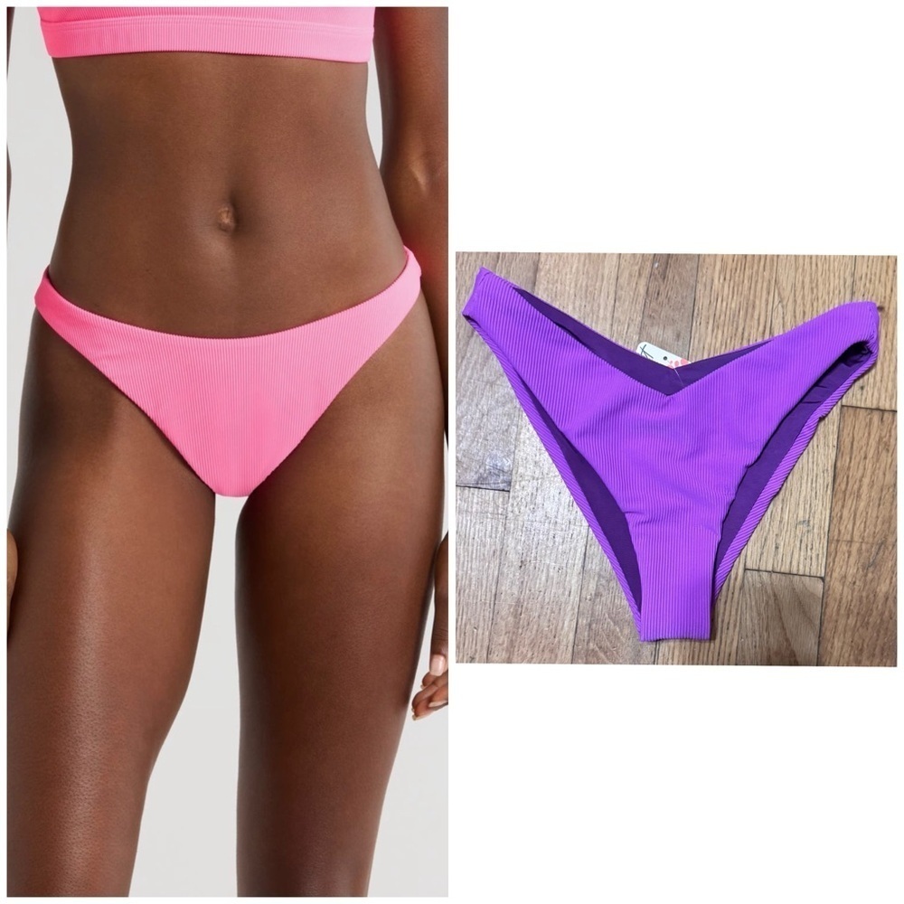 Beach Riot Ribbed Kaylin Bottom in Vivid Violet